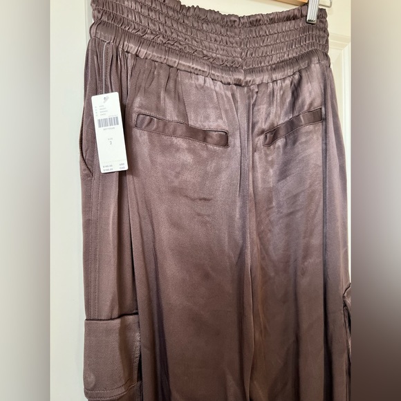 Anthropologie. NWT. Size 2. Brown Satin Parachute Pants. - Picture 9 of 16